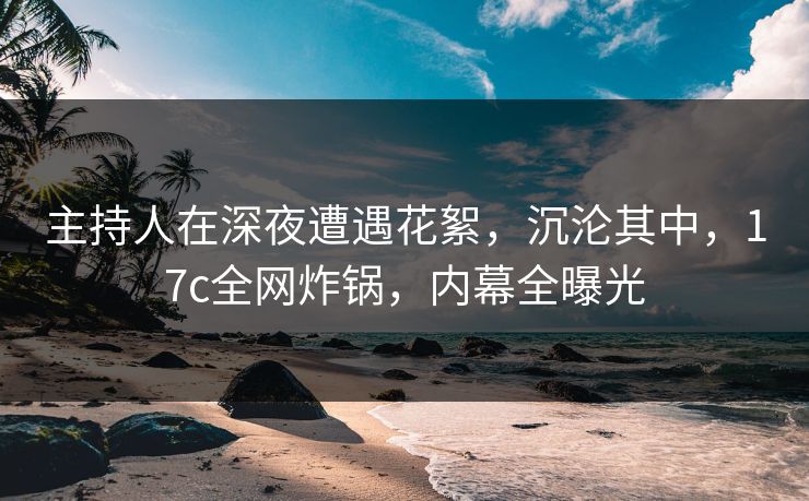 主持人在深夜遭遇花絮，沉沦其中，17c全网炸锅，内幕全曝光