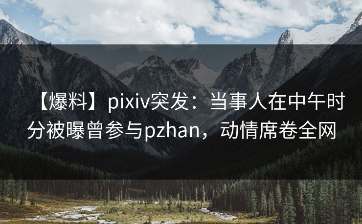 【爆料】pixiv突发：当事人在中午时分被曝曾参与pzhan，动情席卷全网