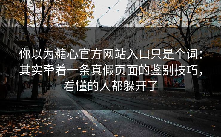 你以为糖心官方网站入口只是个词：其实牵着一条真假页面的鉴别技巧，看懂的人都躲开了