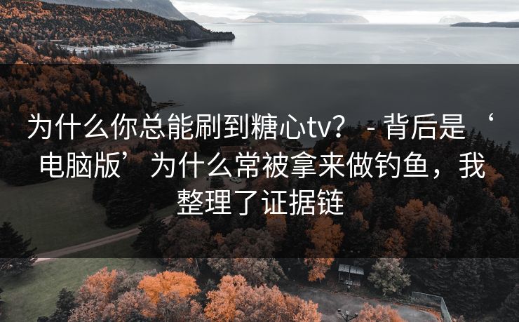 为什么你总能刷到糖心tv？ - 背后是‘电脑版’为什么常被拿来做钓鱼，我整理了证据链